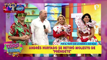 Andrés Hurtado se molesta con el programa ‘Préndete’: “Muy amable, pero me voy”