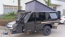 ready to ship custom bright black njstar rv overlanding camper trailer outside detailed view
