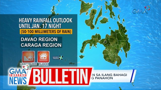 Baha at landslide, posible pa rin sa ilang bahagi ng Mindanao dahil sa maulang panahon | GMA Integrated News Bulletin