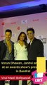 Varun Dhawan, Janhvi and KJo at an awards show's press con in Bandra!