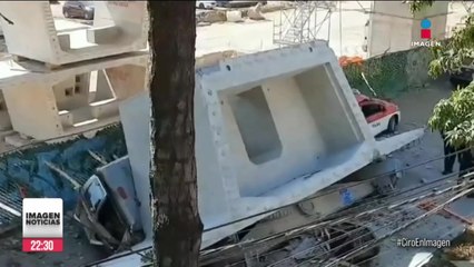 Se desploma estructura de concreto de 90 toneladas del Tren México-Toluca