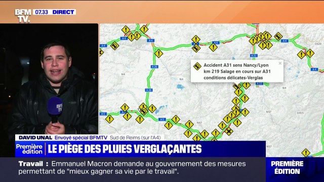 Pluies verglaçantes: plusieurs accidents signalés sur l'A4, un carambolage sur l'A31 près de Thionville