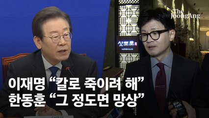 이재명 "법·펜 안되니 칼로 죽이려 해"…한동훈 "그 정도면 망상"