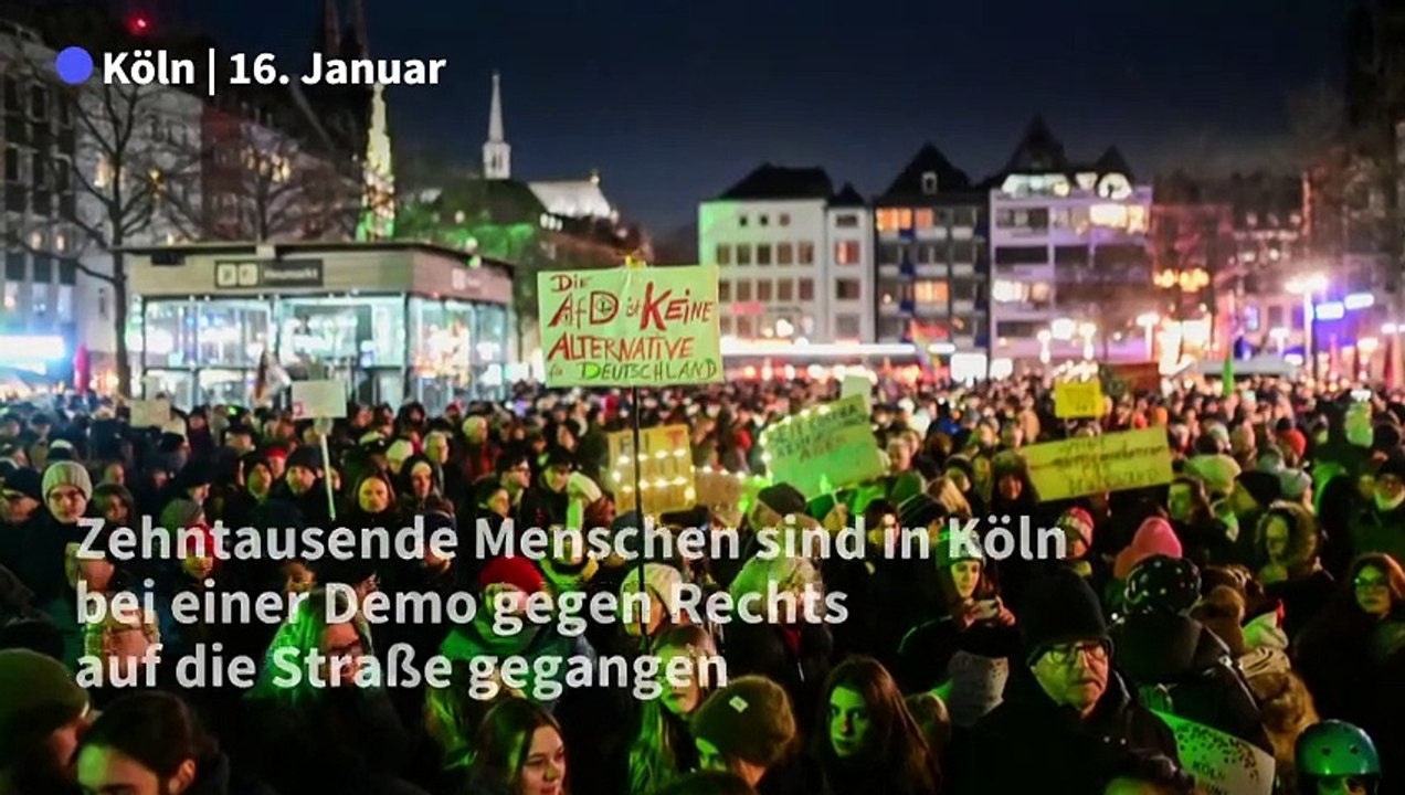 Zehntausende demonstrieren in Köln gegen Rechts