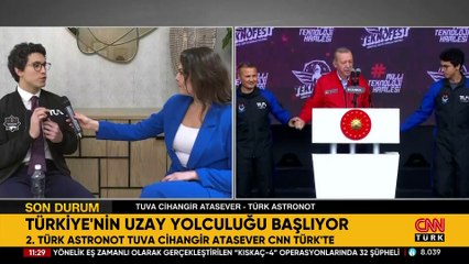 Download Video: Tuva Cihangir Atasever, CNN TÜRK'te: Ülkemin 2'nci astronotu olacağımı hayal edemezdim