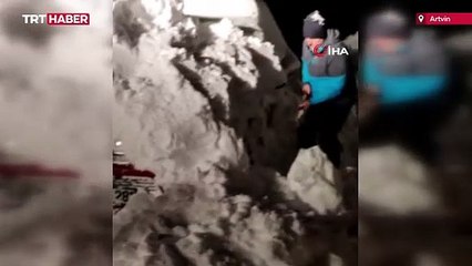 Kar altında kalan aracını 4 gün sonra buldu