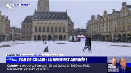 Les images du centre d'Arras sous un manteau de blanc