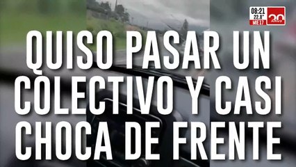 Locura al volante: quiso pasar a un colectivo y casi choca de frente