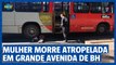 Mulher morre atropelada por ônibus na avenida Amazonas, em BH