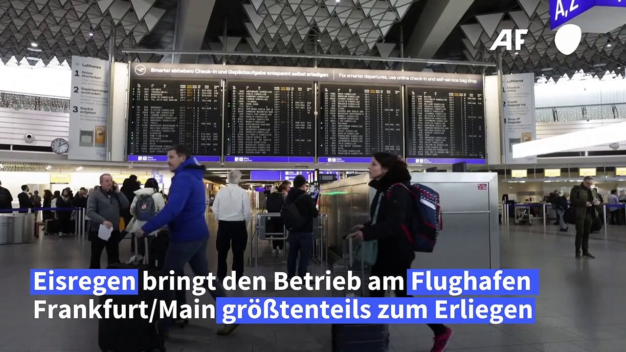 Eisregen: Frankfurter Flughafen stoppt alle Starts
