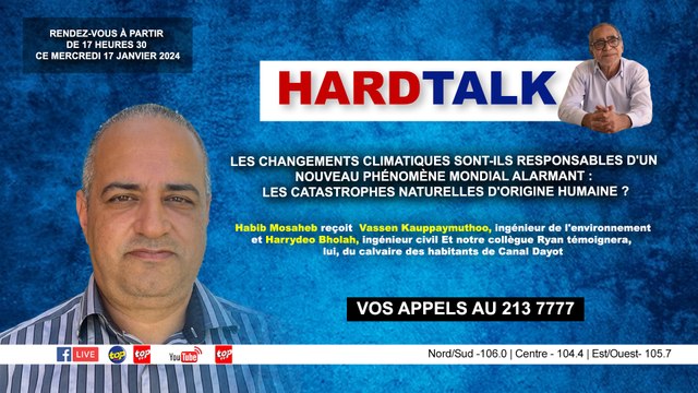 Hardtalk : Habib Mosaheb reçoit Vassen Kauppaymuthoo et Harrydeo Bholah.