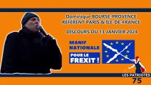 Discours de Dominique Bourse-Provence, pour le #Frexit #ABaslUE le 13 janvier 2024