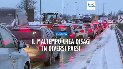 Download Video: Allerta maltempo in Europa: Oslo chiude l'aeroporto, a Francoforte cancellati 700 voli