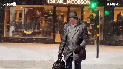 Svezia, tempesta di neve a Stoccolma