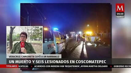 Camioneta cae a barranco en Veracruz; hay un muerto y seis heridos
