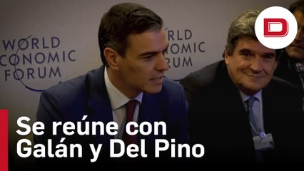 Sánchez logra su ansiada foto con los líderes del Ibex tras cargar en Davos contra el modelo neoliberal