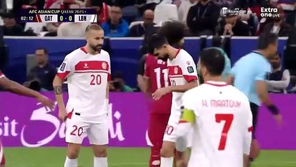 الشوط الاول قطر ولبنان كاس اسيا 2023
