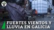 Vientos y lluvia inusuales han arrasado tejados y muros en la localidad de Cambados (Pontevedra)