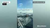 Sea smoke envelops Lake Michigan off Chicago coast