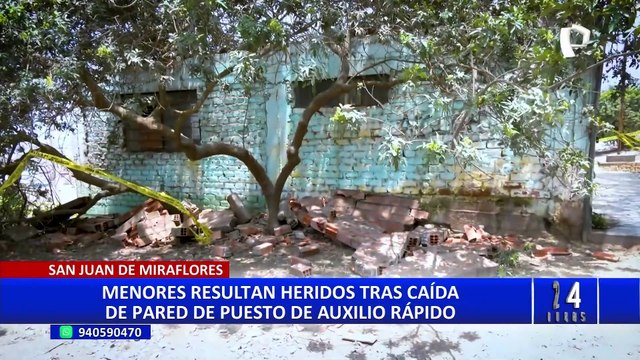 SJM: niños heridos tras caída de pared permanecen internados en hospitales