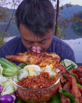 Very spicy. Spicy. Spicy pickled fish, grilled chicken, sun-dried pork, fried pork skewers, boiled egg