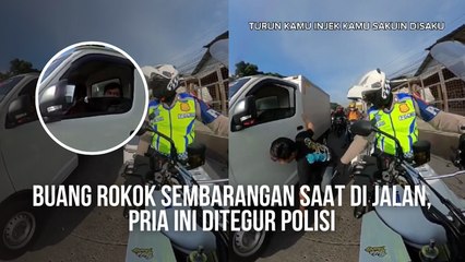 Berhenti di Lampu Merah Malah Ditegur Polisi. Pria Ini Ditegur Polisi Karena Buang Rokok Sembarangan