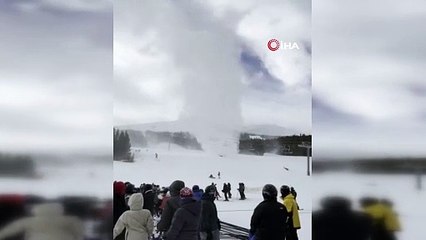 Kayak merkezinde kar hortumu kamerada