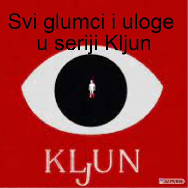 Kljun (domaca serija 2021) - svi glumci i uloge u seriji