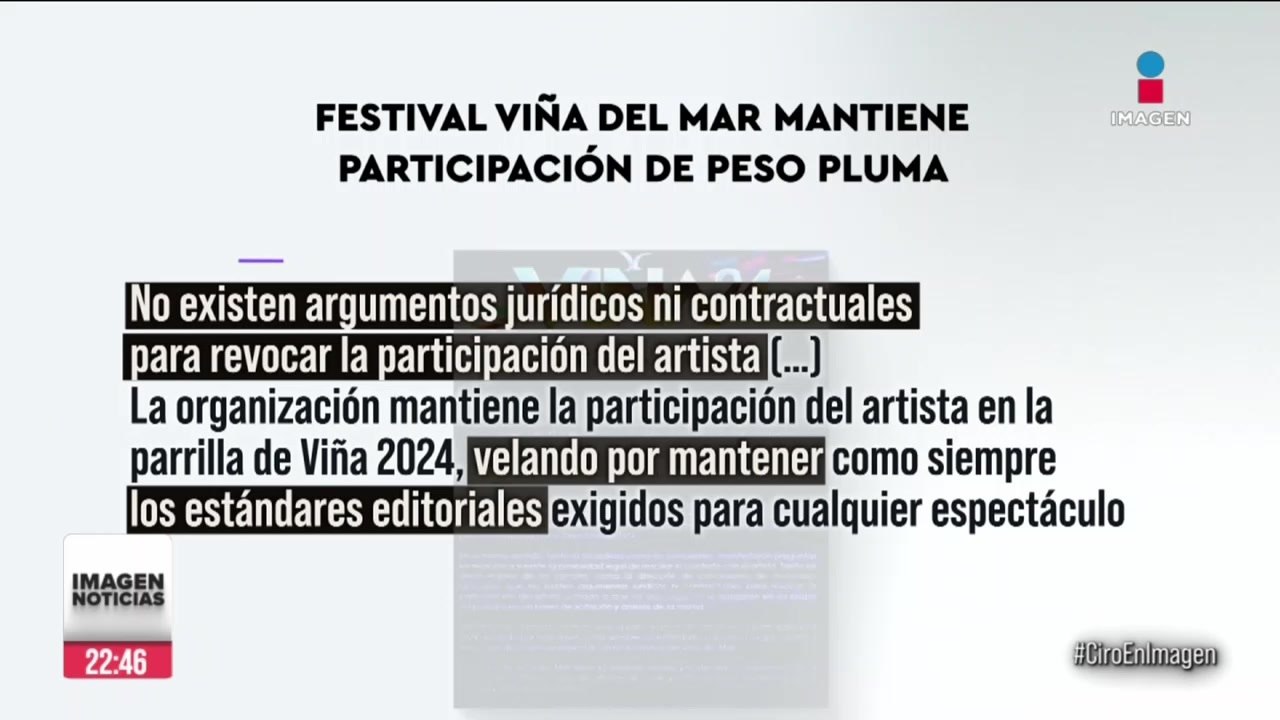 Festival Viña del Mar mantiene participación de Peso Pluma