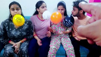 Who Will Win Balloon Challenge Game?Balloon Pop Challenge With Girl