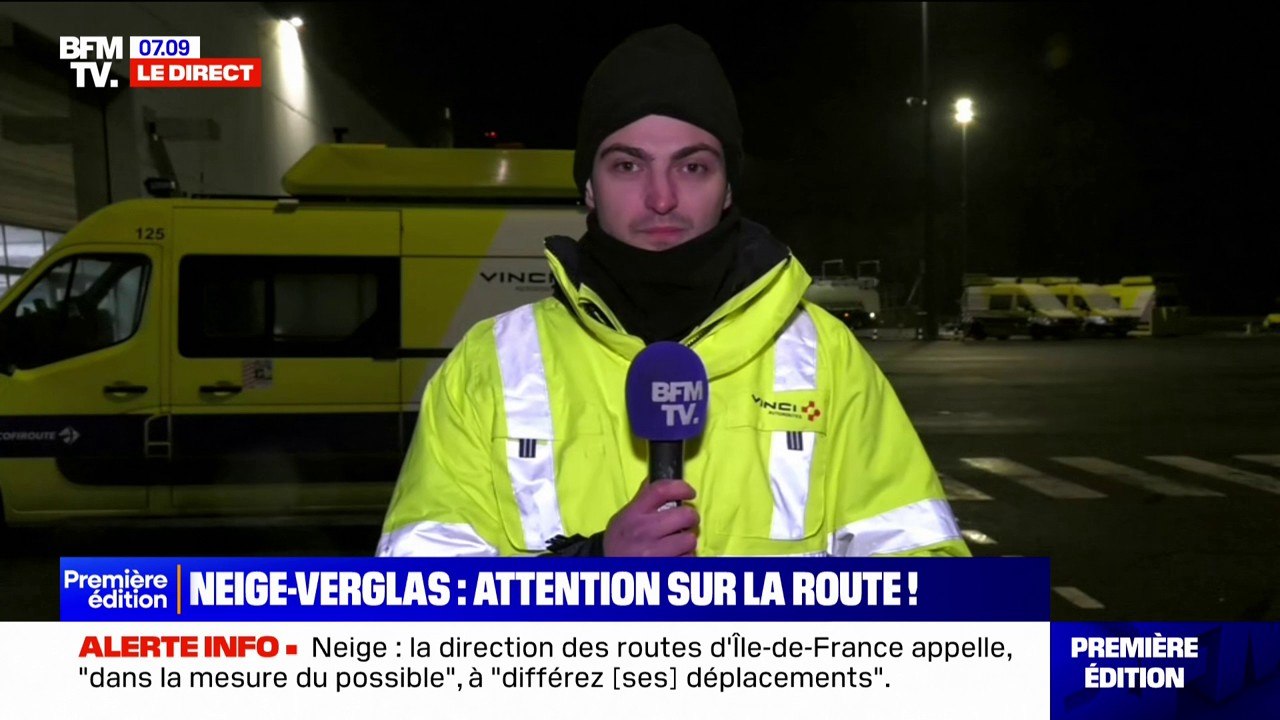 Neige et verglas: "Actuellement, on a peu de difficultés sur le réseau Île-de-France de Vinci Autoroutes", assure le porte-parole