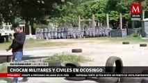 Pobladores se enfrentan a militares y Guardia Nacional en Ocosingo, Chiapas