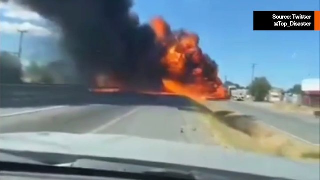Video näyttää, kuinka Chilen palolentokone törmää sähkölinjaan, syttyy tuleen ja putoaa