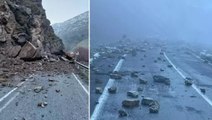 Hakkari - Çukurca kara yolunda heyelan