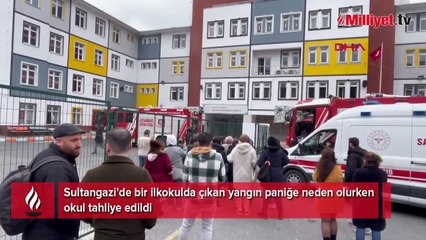 Sultangazi'de ilkokulda yangın! Okul tahliye edildi