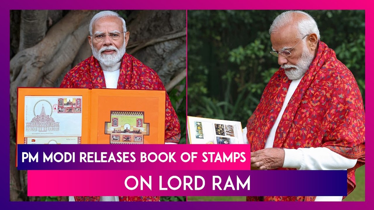 PM Narendra Modi Releases Commemorative Postage Stamps On Ram Mandir, Book Of Stamps On Lord Ram