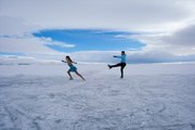İsviçre veya Kanada değil! Çıldır Gölü'nde artistik buz pateni gösterisi