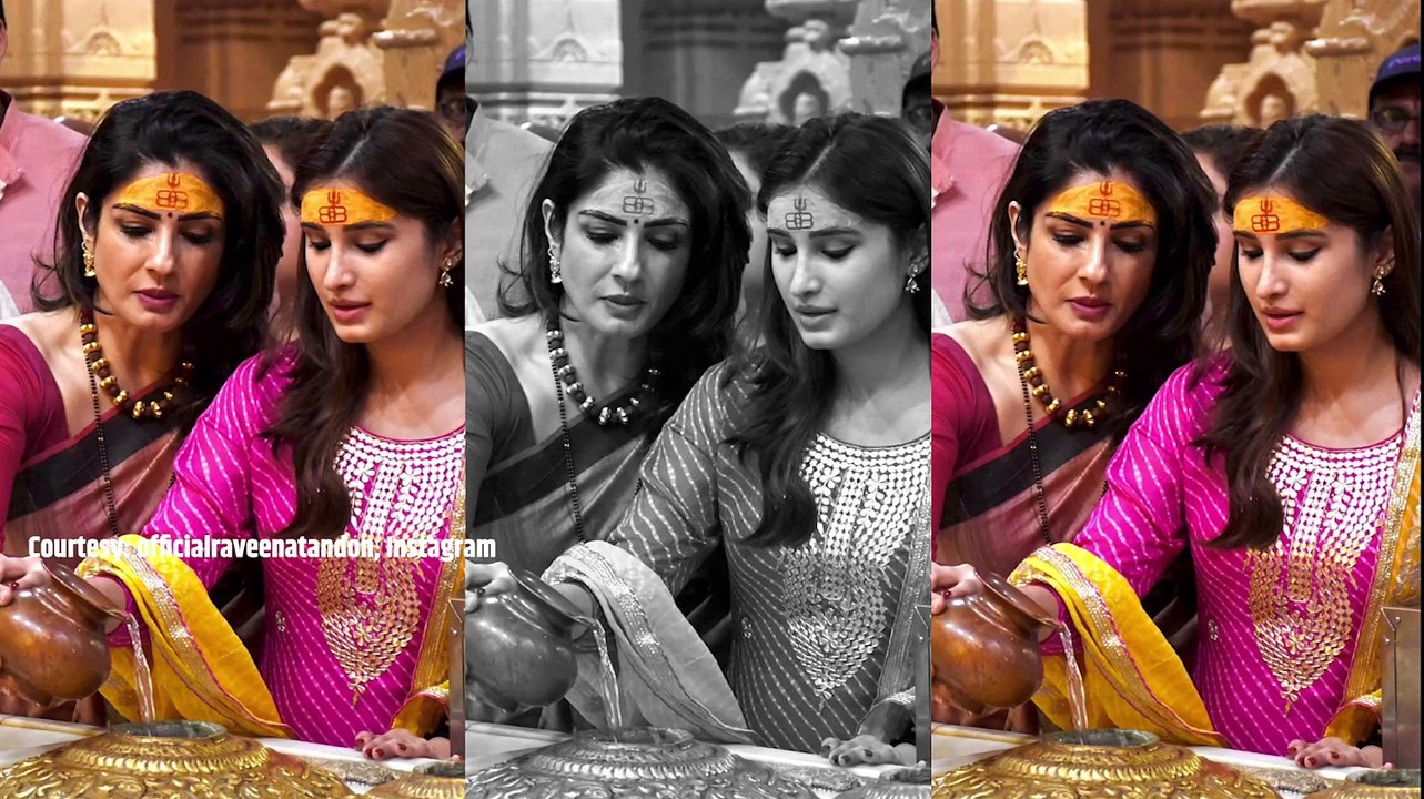 Raveena Tandon visits Somnath Jyotirling Temple with daughter Rasha Thadani