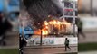 Ataşehir'de işçilerin kaldığı konteynerde yangın
