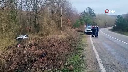 Otomobil ormana uçtu: 1 yaralı