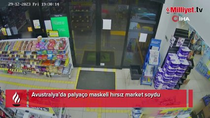 Palyaço maskeli hırsız market soydu! Yaşananlar kamerada