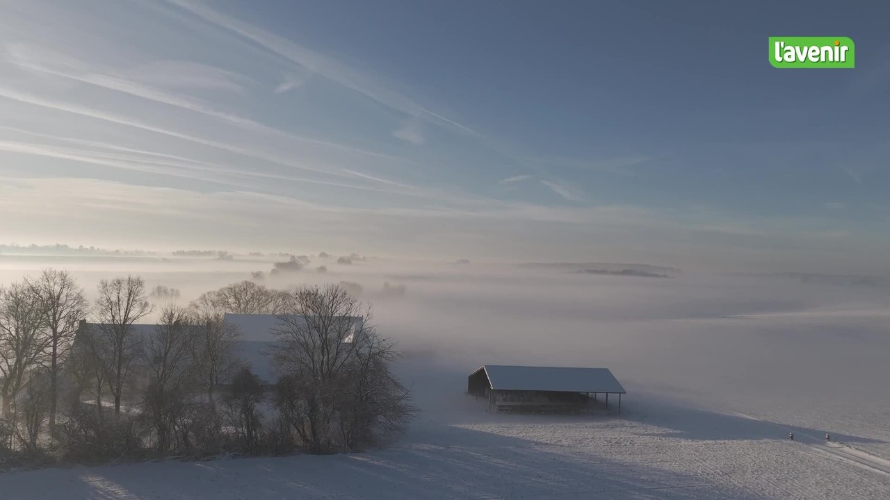 Le Brabant wallon vu du ciel : La magie de la neige aux quatre coins de la province