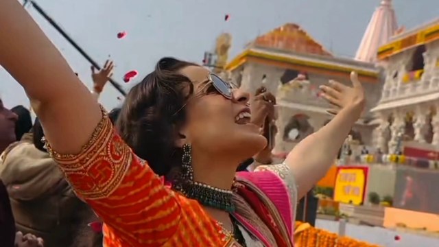 मेरे राम आ गए... खुशी में झूमीं कंगना रनौत, मंदिर के बाहर जमकर लगाए नारे #ram #kangana #ranaut #jump #joy #slogan #temple #viral #video