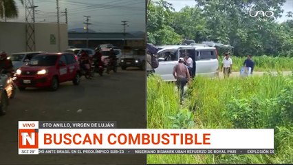 largas filas en busca de combustible