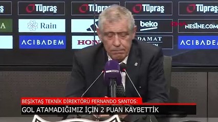 Beşiktaş Teknik Direktörü Fernando Santos: Bu dengesizlik bence en büyük sorun
