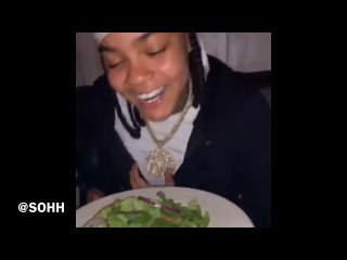 Young M.A Eats A Salad In Light Of Plant-Based Diet