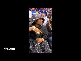 Lil Uzi Vert Flexes Outfit At 76ers Game