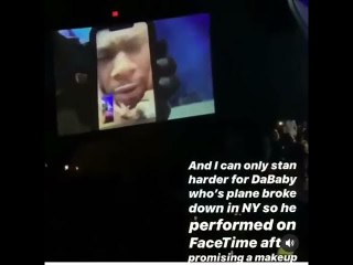 DaBaby Performs At Concert Over FaceTime After Plane Broke Down