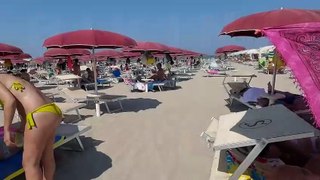 ITALY Beach Walk 4KA Walk Along the Coast - Get to Know Italian Beach Fashion 4K60