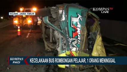 Bus Rombongan Pelajar Tabrak Truk di Tol Ngawi, 1 Orang Meninggal Dunia